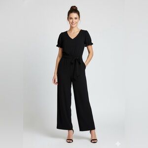 Talbots NWT Black Viscose Crepe Jumpsuit - Petite 2P - Quiet Luxury Staples